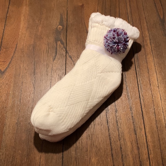 Aerosoles Knit Faux Fur Lined Gripper Slipper Socks - Picture 3 of 5